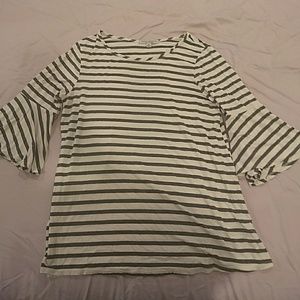Stripped Bell Sleeve Top